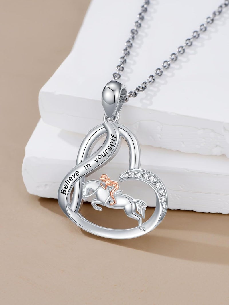 Cargari Store Dragonfly/Butterfly/Elephant/Hummingbird/Axolotl/Horse/Panda/Bee necklace for Women 925 Sterling Silver Heart Pendant Necklace Animal Jewelry Gifts for Women - Image 2